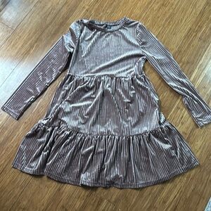 Long sleeve, rose, velvet dress. Size S.